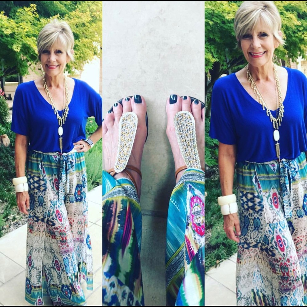 Johnny Was Palazzo Pant, front slit size small